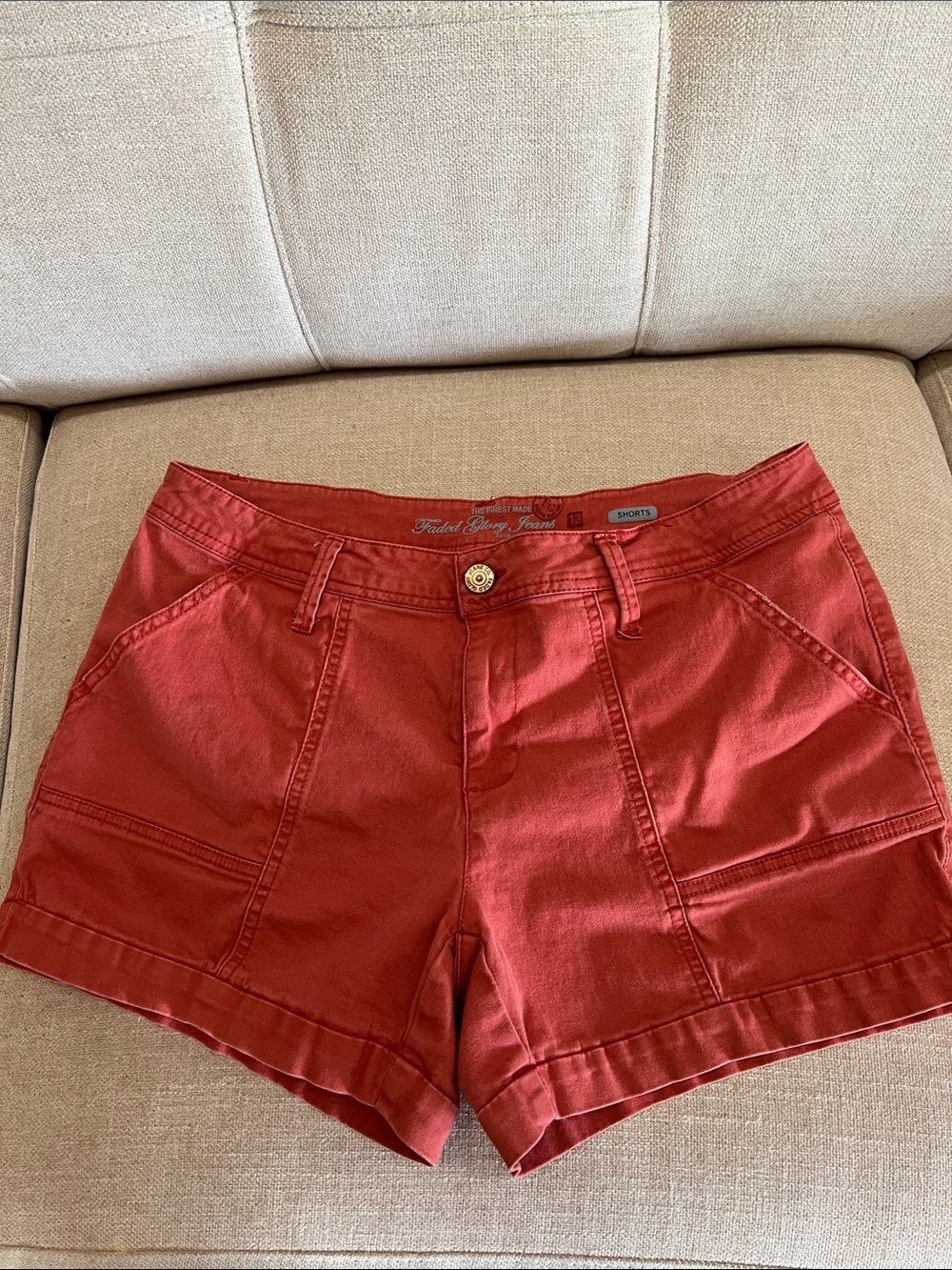 Women’s Faded Glory Rust Colored Casual Utility Shorts